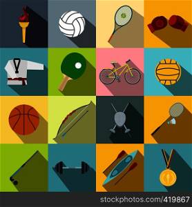 Summer sport flat icons set for web and mobile devices. Summer sport flat icons set