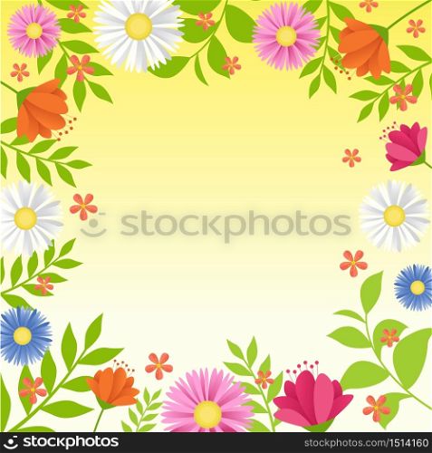 Summer Spring Blooming Flower Nature with Fresh Green Background