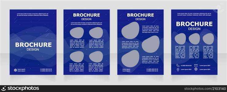 Summer stargazing program blank brochure design. Template set with copy space for text. Premade corporate reports collection. Editable 4 paper pages. Arial Black, Regular fonts used. Summer stargazing program blank brochure design