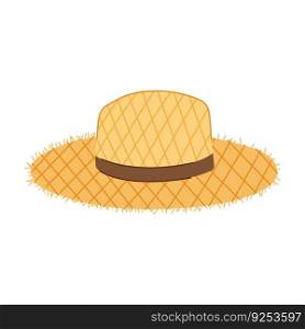 summer straw hat cartoon. clothing sun, head accessory summer straw hat sign. isolated symbol vector illustration. summer straw hat cartoon vector illustration