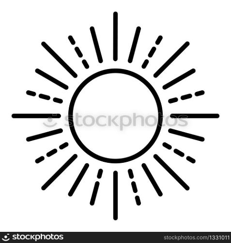 Summer sun icon. Outline summer sun vector icon for web design isolated on white background. Summer sun icon, outline style