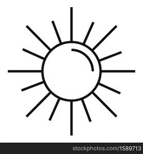 Summer sun icon. Outline summer sun vector icon for web design isolated on white background. Summer sun icon, outline style