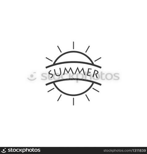 Summer sun illustration logo vector template