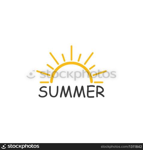 Summer sun illustration logo vector template