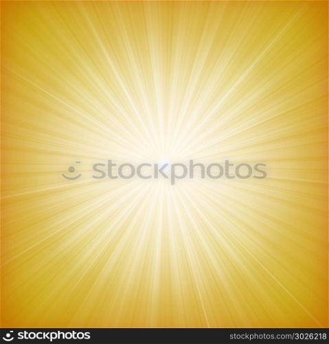 Summer Sun Starburst Background. Illustration of a design and flashy summer yellow star burst background, with thin sun and light beams