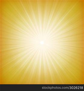 Summer Sun Starburst Background. Illustration of a design and flashy summer yellow star burst background, with thin sun and light beams
