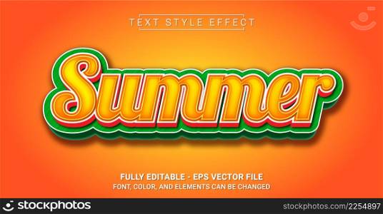 Summer Text Style Effect. Graphic Design Element.