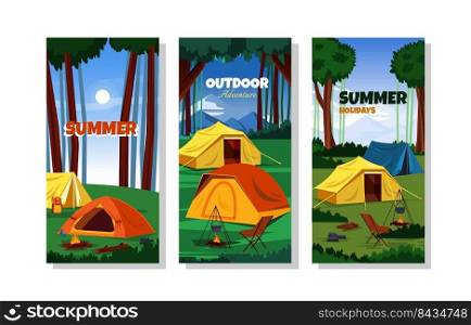 Summer Time C&ing Tent Nature Holiday Card Template