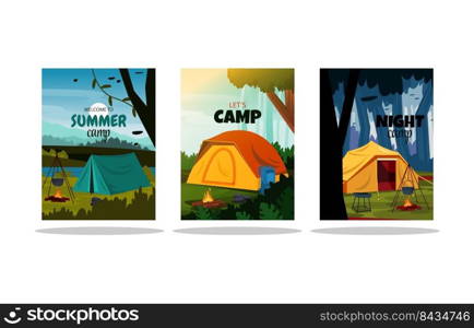 Summer Time C&ing Tent Nature Landscape Card Template
