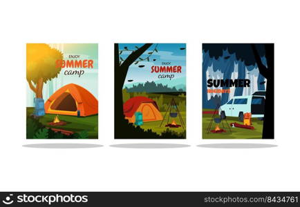Summer Time C&ing Tent Outdoor Adventure Card Template
