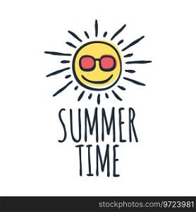 Summer time cute design hand lettering typography Vector Image