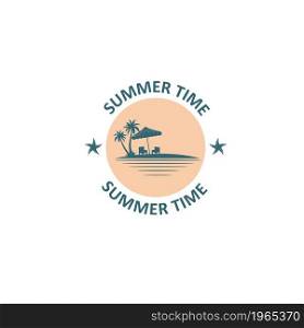 summer time icon vector concept design template web