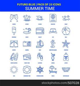 Summer Time Icons - Futuro Blue 25 Icon pack