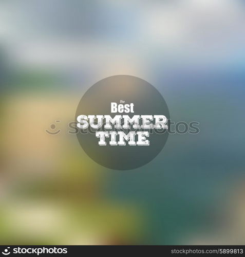 Summer time poster, vector web and mobile interface template. Blurred mesh background.