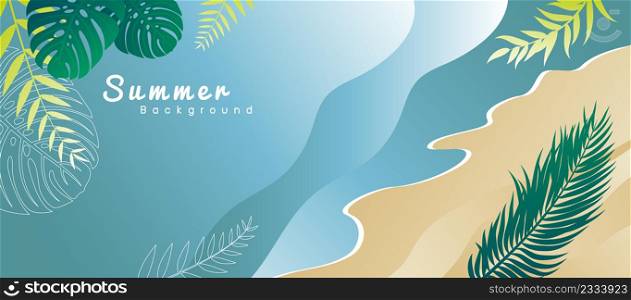 Summer tropical background with copy space vector illustration