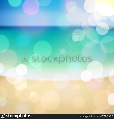 Summer tropical beach bokeh background. Vector eps10.