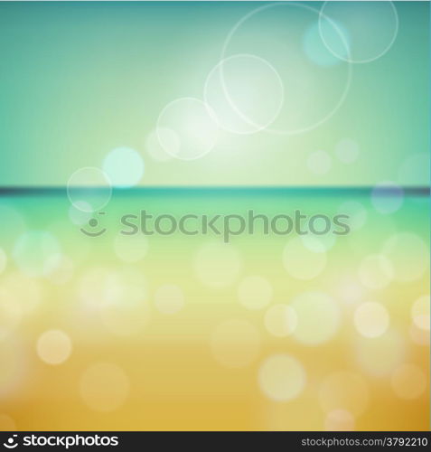 Summer tropical beach bokeh background. Vector eps10.