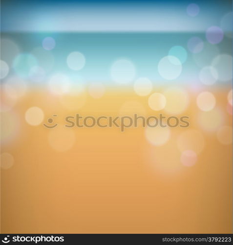 Summer tropical beach bokeh background. Vector eps10.