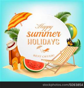 Summer vacation concept background. Vector.