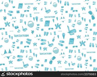Summer vacation holiday icons seamless background Vector illustration
