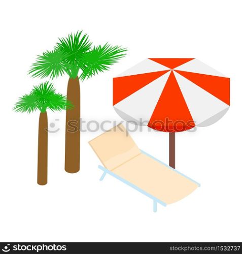 Summer vacation icon. Isometric illustration of summer vacation vector icon for web. Summer vacation icon, isometric style
