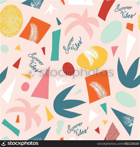 Summer vibes seamless pattern contemporary vector image
