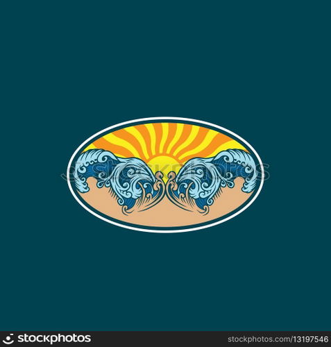 summer wave logo vector