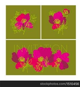 Summer wild meadow flowers decorative element for card, header, invitation, poster, social media, post publication. Vector floral motif.