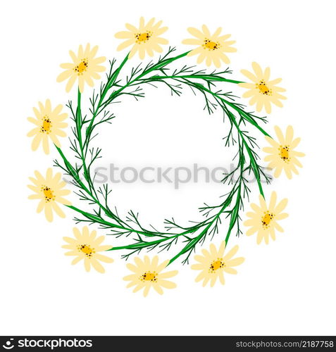 Summer wreath with chamomile flower