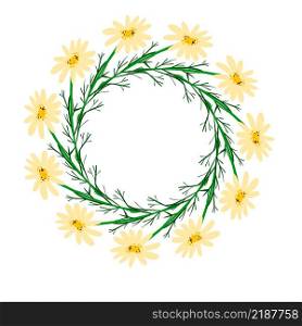 Summer wreath with chamomile flower
