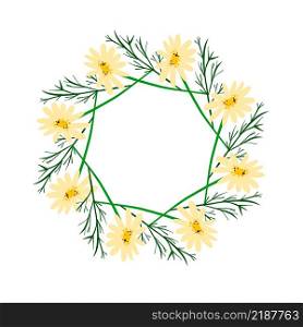 Summer wreath with chamomile flower