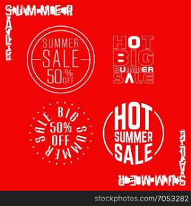 Summersale. Summer Sale Label Set. Insignia design. Vector illustration.
