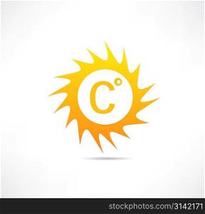 Sun and Celsius mark icon