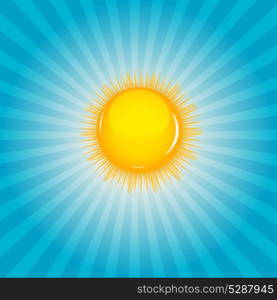 Sun and cloud background vector illustration