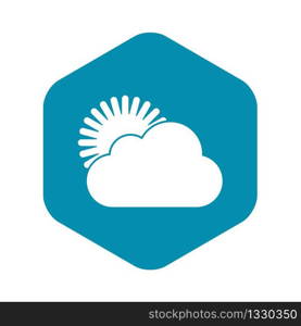 Sun and cloud icon in simple style isolated vector illustration. Sun and cloud icon, simple style