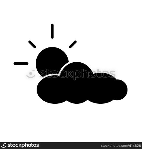sun and cloud icon on white background. sun and cloud sign.