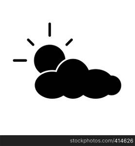 sun and cloud icon on white background. sun and cloud sign.