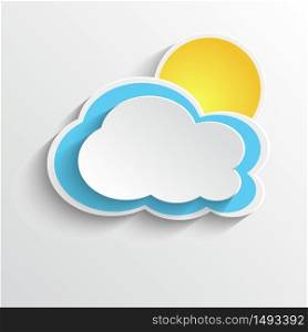 Sun and cloud icon.Vector