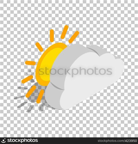 Sun and cloud isometric icon 3d on a transparent background vector illustration. Sun isometric icon