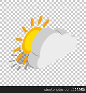 Sun and cloud isometric icon 3d on a transparent background vector illustration. Sun isometric icon