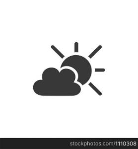Sun and clouds. Isolated icon. Weather flat vector illustration