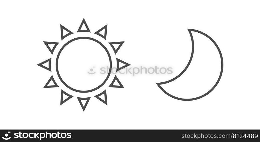 Sun and moon line icons