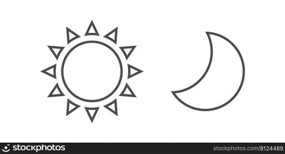 Sun and moon line icons