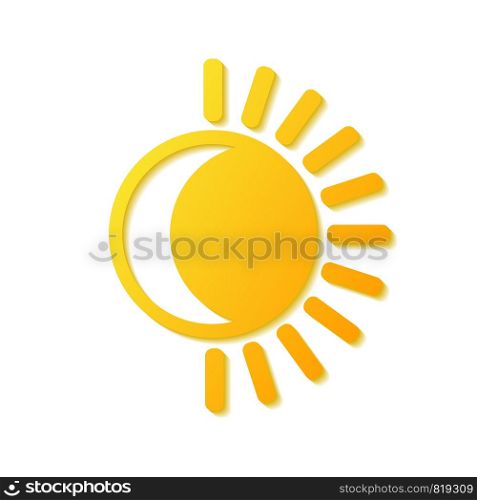 Sun and moon symbol logo, stock vector illustration