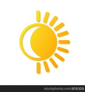 Sun and moon symbol logo, stock vector illustration