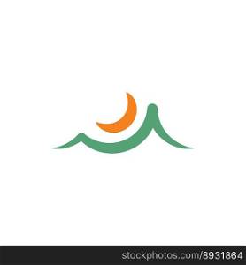 sun and mountain logo icon vector design