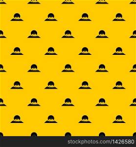 Sun and mountain pattern seamless vector repeat geometric yellow for any design. Sun and mountain pattern vector