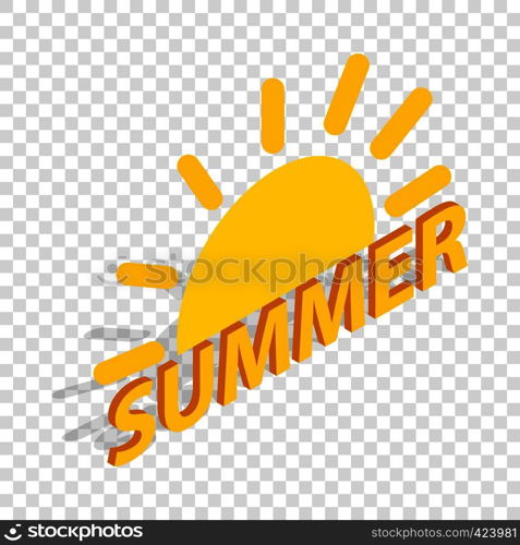 Sun and summer isometric icon 3d on a transparent background vector illustration. Sun and summer isometric icon