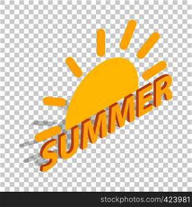 Sun and summer isometric icon 3d on a transparent background vector illustration. Sun and summer isometric icon