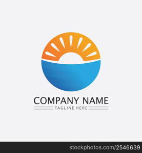 Sun and summer Vector illustration Icon Logo Template design